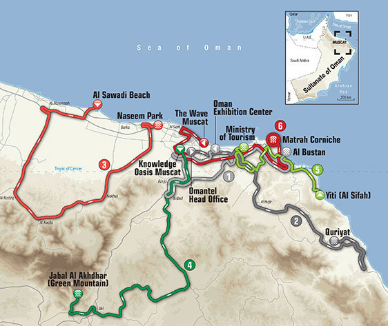 2016 Tour of Oman Map